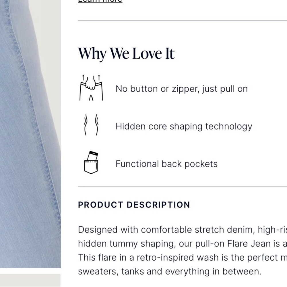 HP-PANK FLARE RETRO-INSPIRED JEAN WASH/STRETCH HIGH RISE TUMMY SHAPING DENIM/SZM - Picture 15 of 15